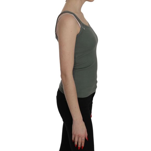 PINK MEMORIES Ribbed Tank Top TSH3436 Women Green Tops & T-Shirts - Picture 4 of 5